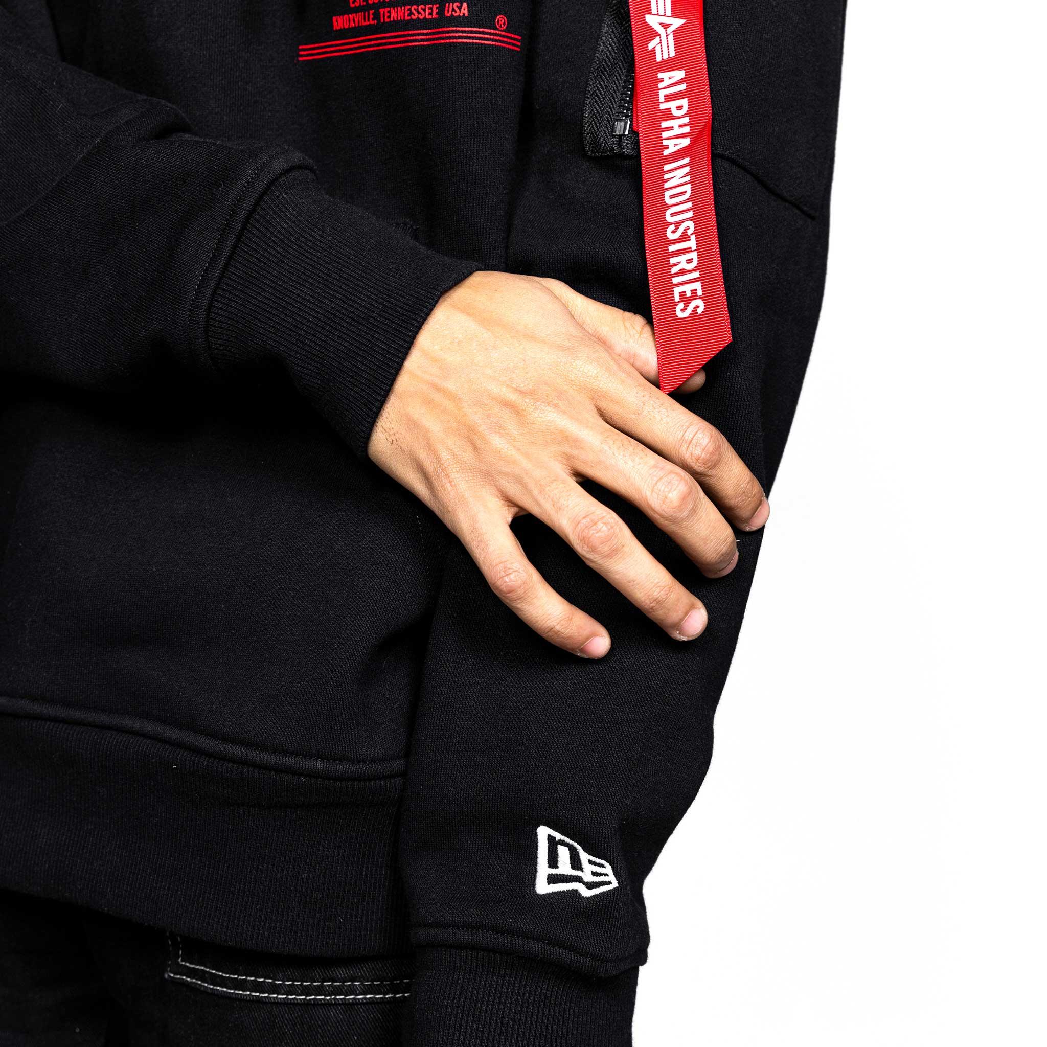 Alpha Industries X New Era Heavy Duty Black Pinwheel Hoodie - Image 11