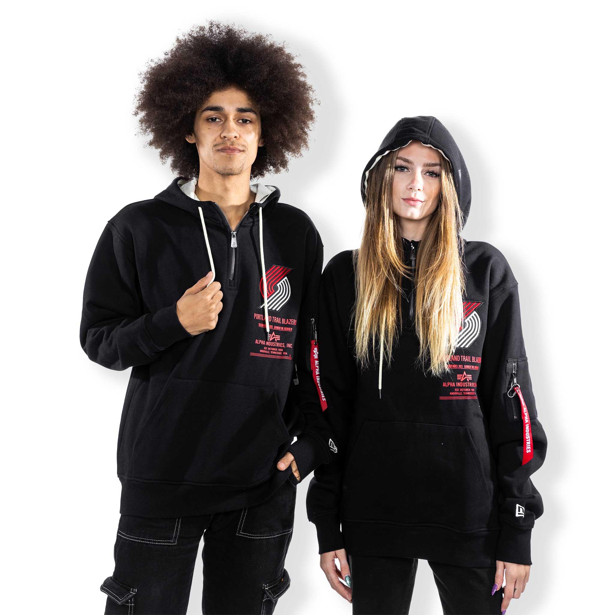 Alpha Industries X New Era Heavy Duty Black Pinwheel Hoodie - Image 7