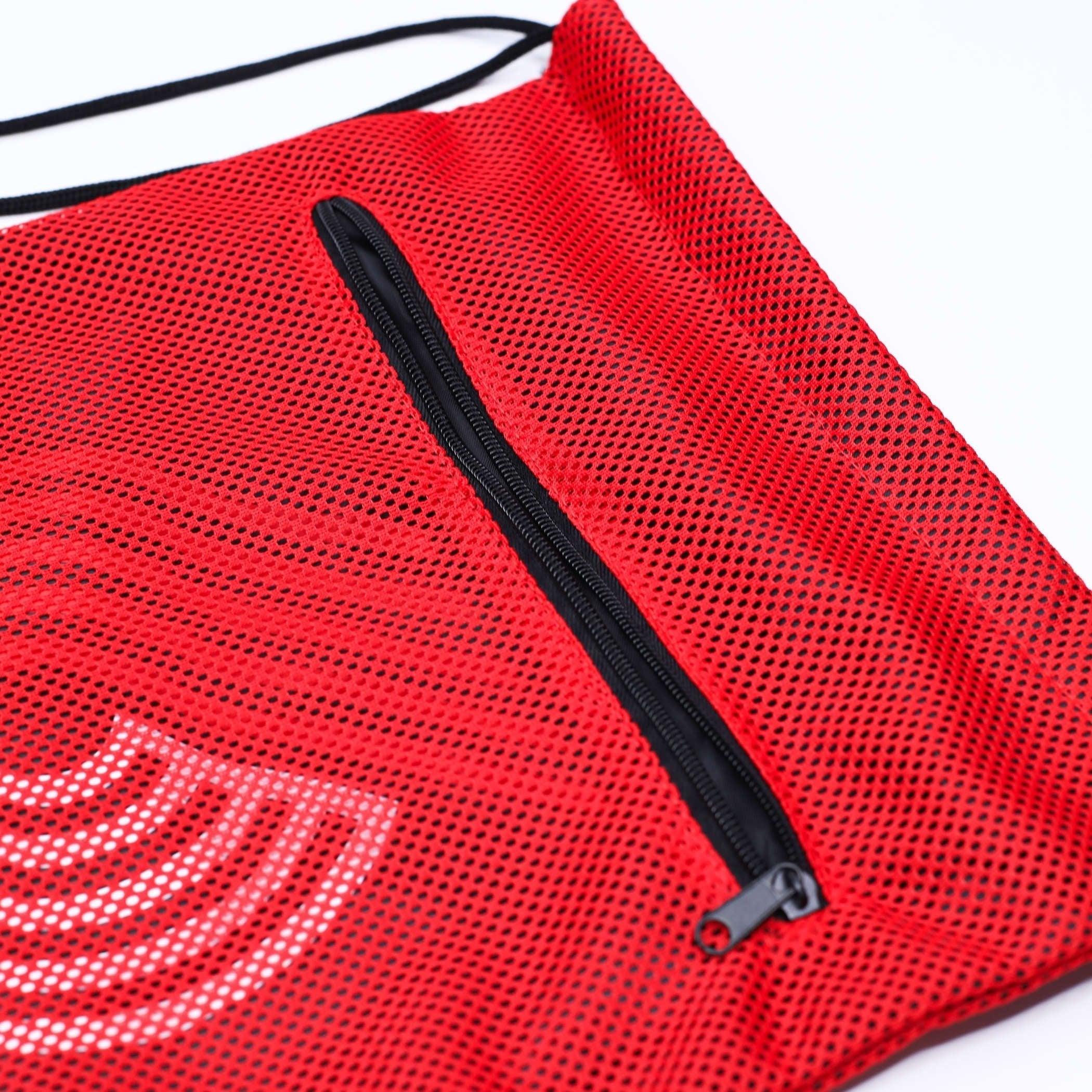 Big Logo Red Mesh Drawstring Cinch - Image 2