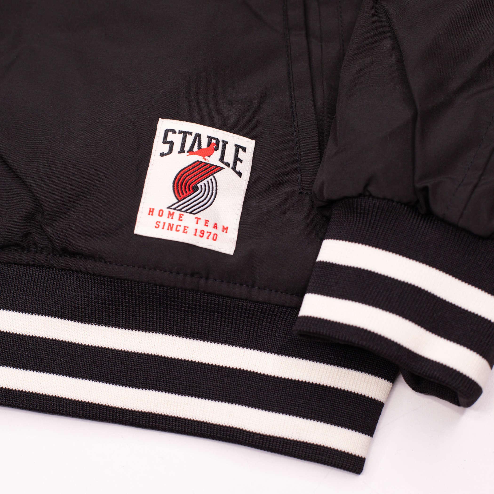 Staple x Trail Blazers Black Snap Up Varsity Jacket - Image 4