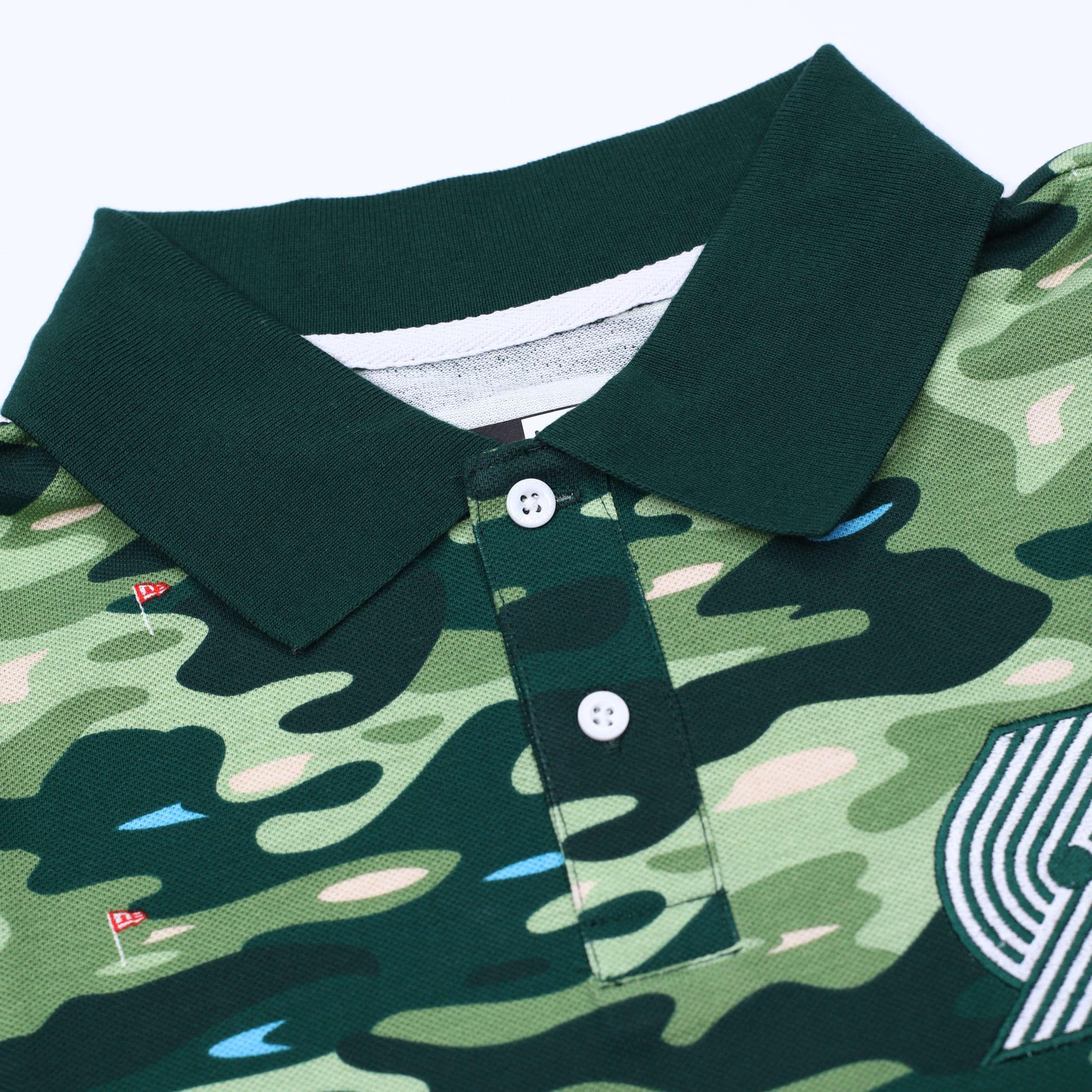 New Era Golf Camouflage Green Polo - Image 3