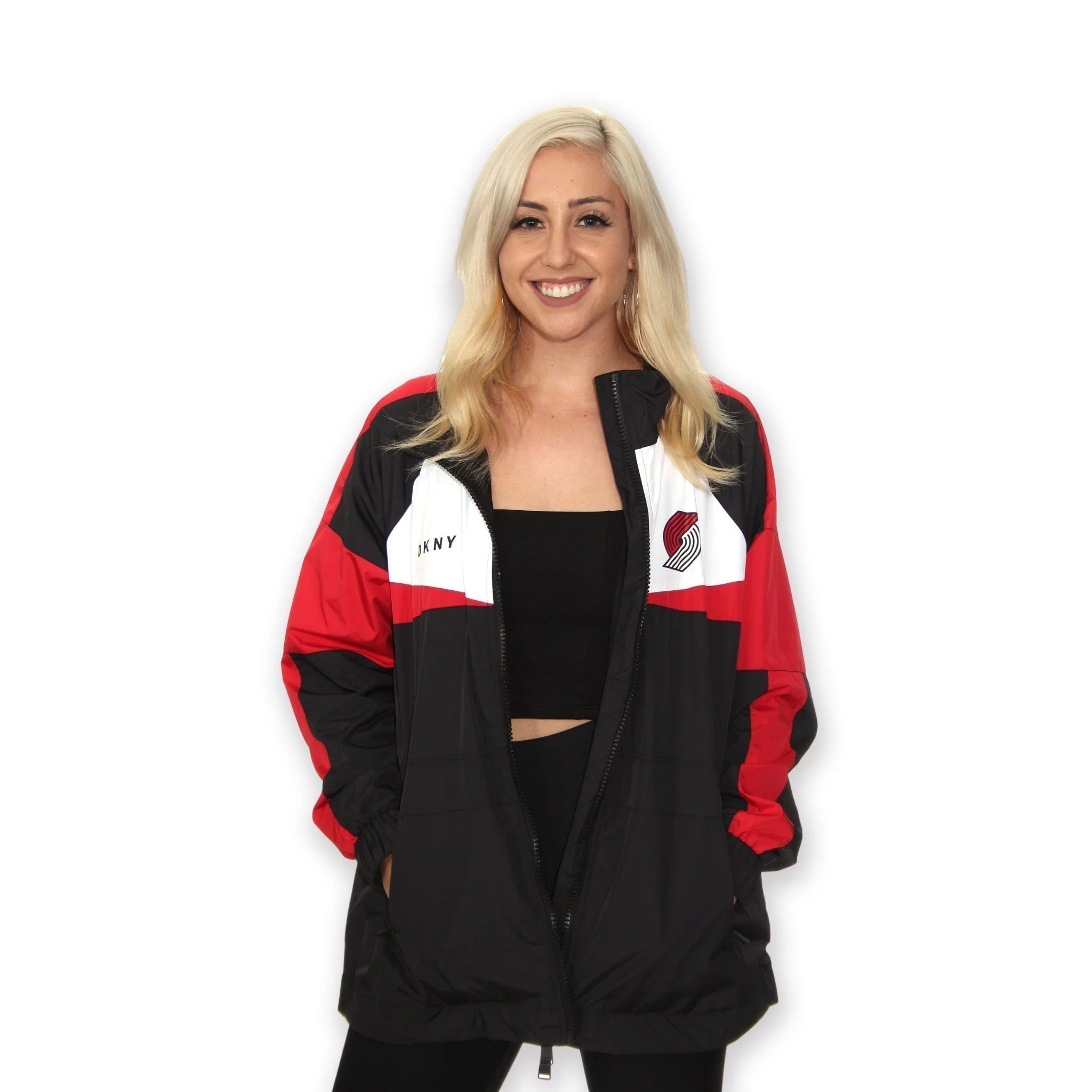 Portland Trail Blazers DKNY Women's Peyton Windbreaker - Image 10