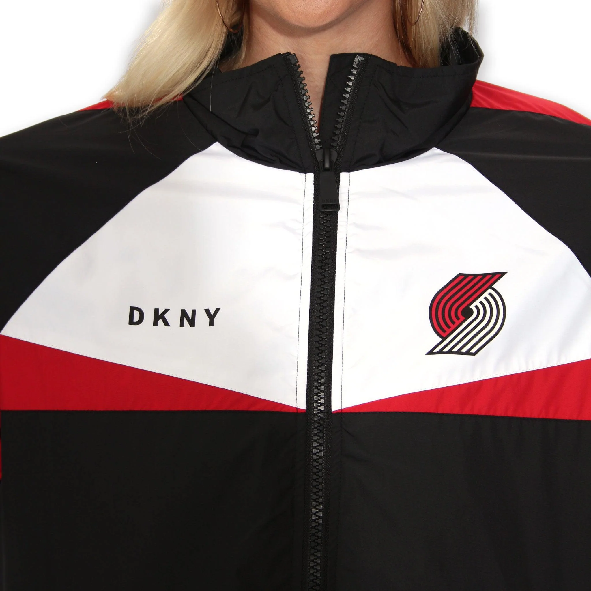Portland Trail Blazers DKNY Women's Peyton Windbreaker - Image 9