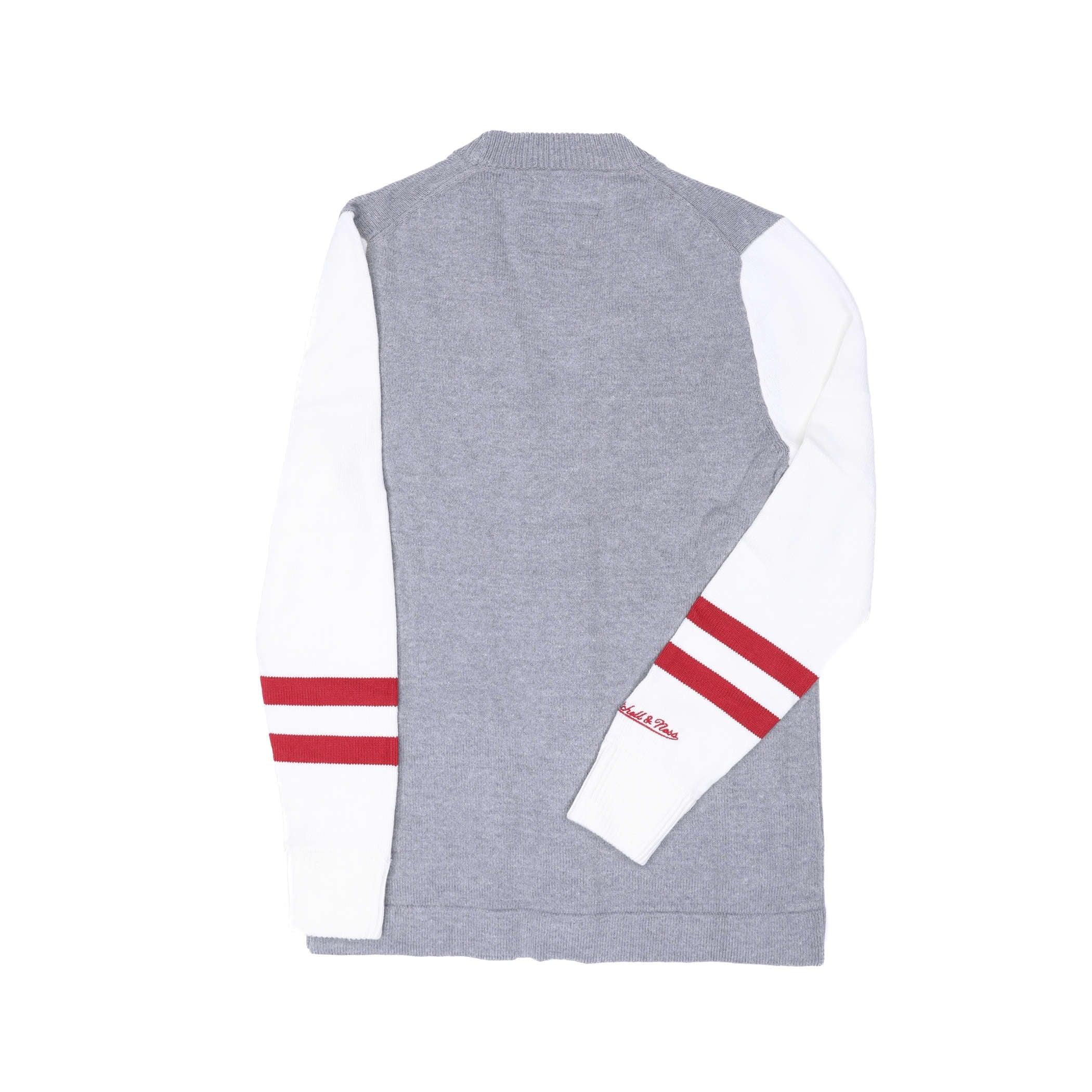 Mitchell And Ness Gray Collegiate Cardigan Sweater - Image 2