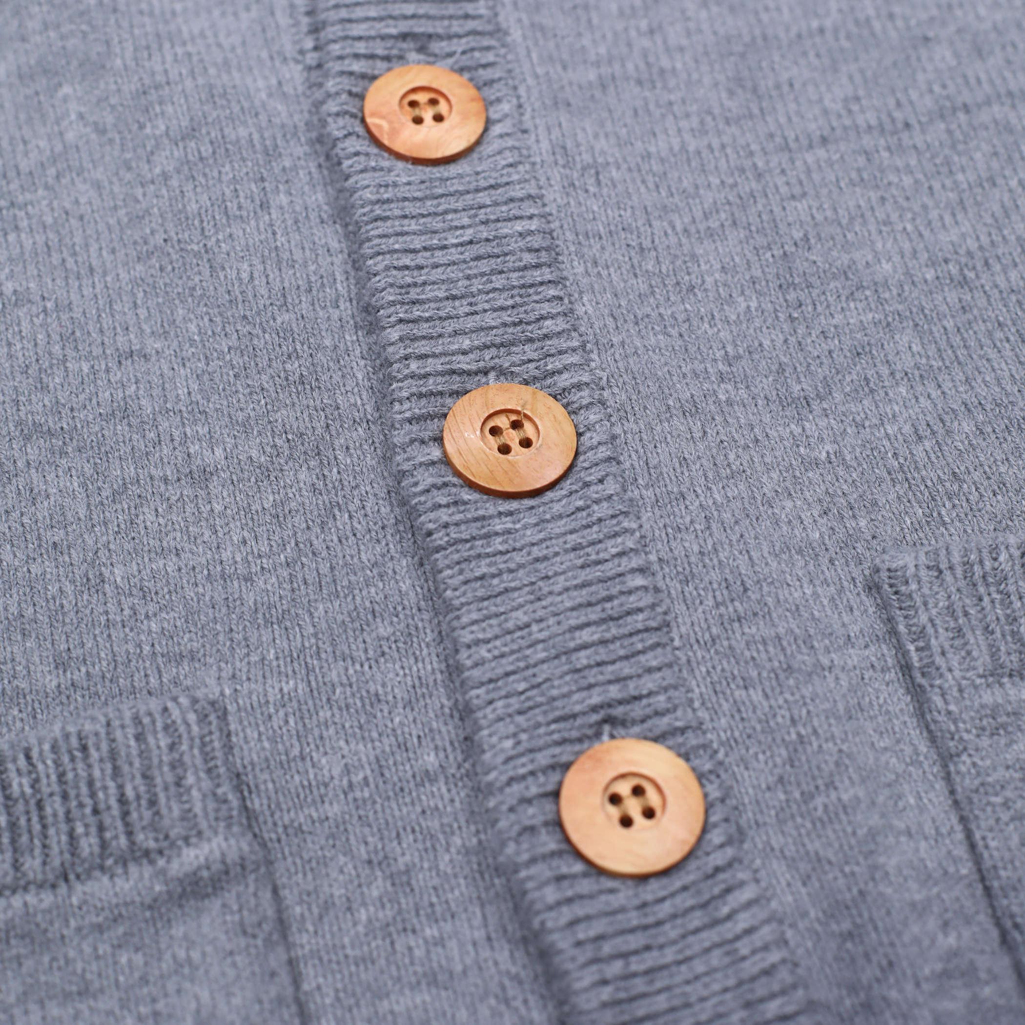 Mitchell And Ness Gray Collegiate Cardigan Sweater - Image 3
