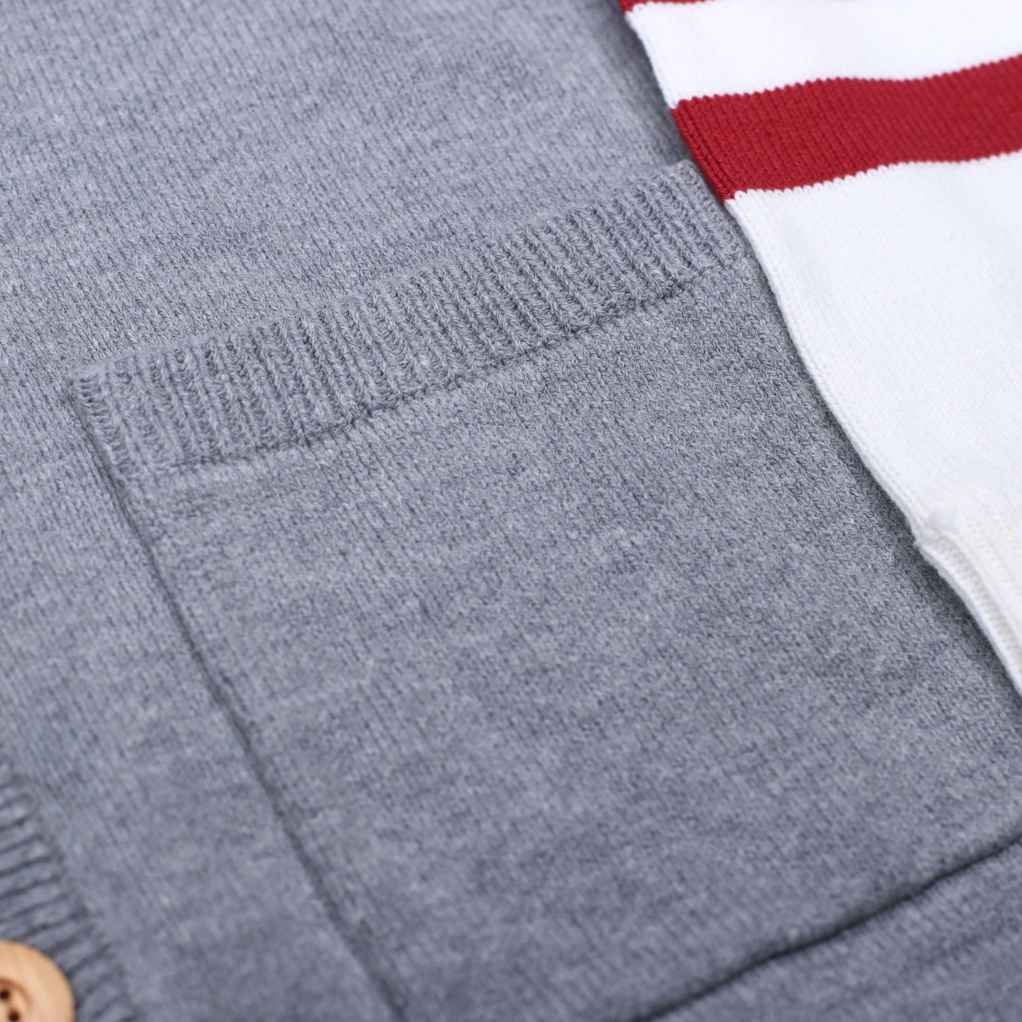 Mitchell And Ness Gray Collegiate Cardigan Sweater - Image 4