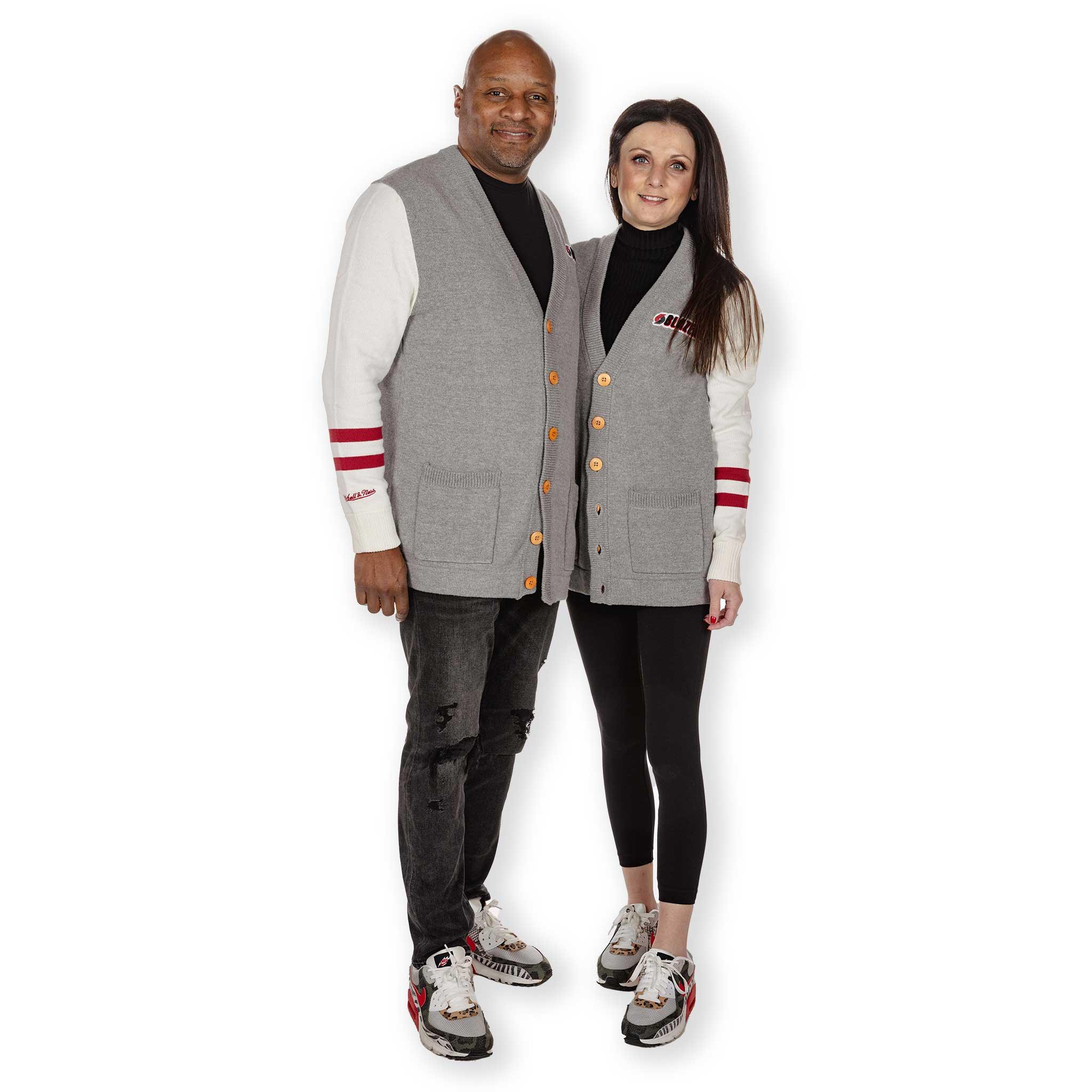 Mitchell And Ness Gray Collegiate Cardigan Sweater - Image 6