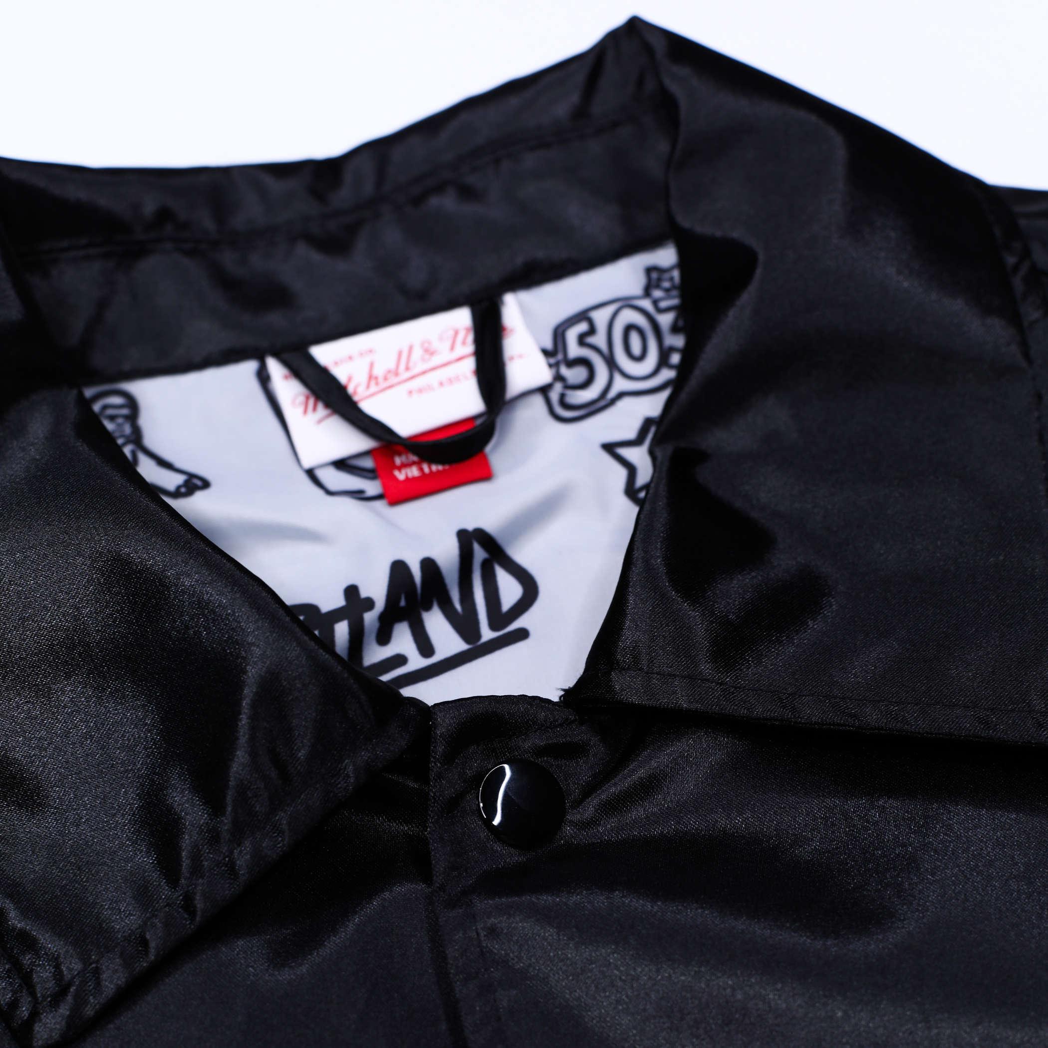 Mitchell & Ness Doodle Coaches Black Satin Jacket - Image 5