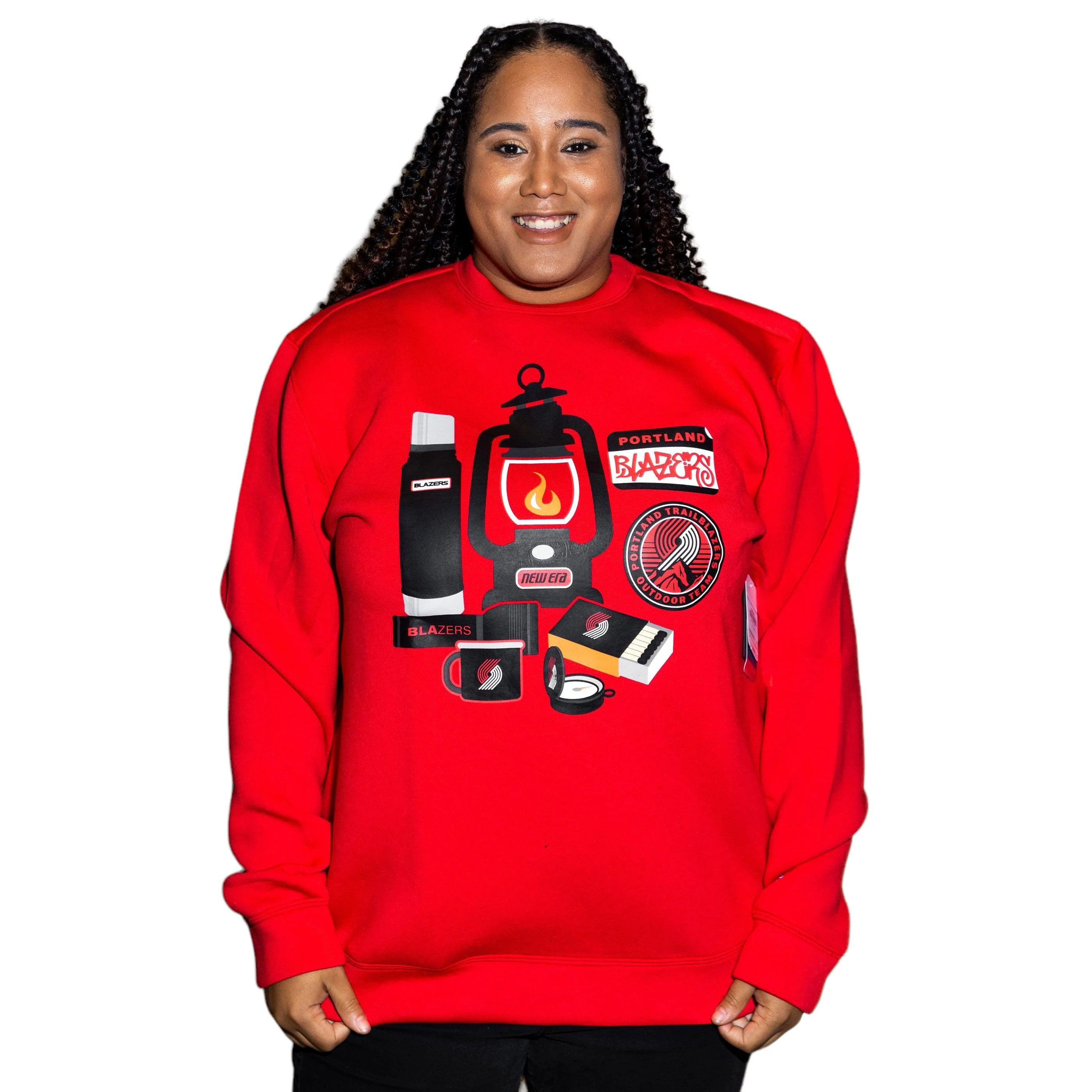 New Era Camping Essentials Red Crewneck Sweatshirt - Image 3