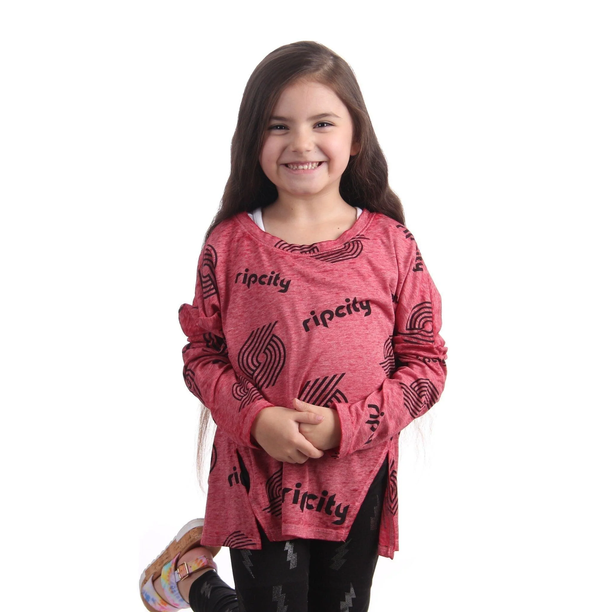Back In Action Girls Youth Maroon Burn Out Tee - Image 3