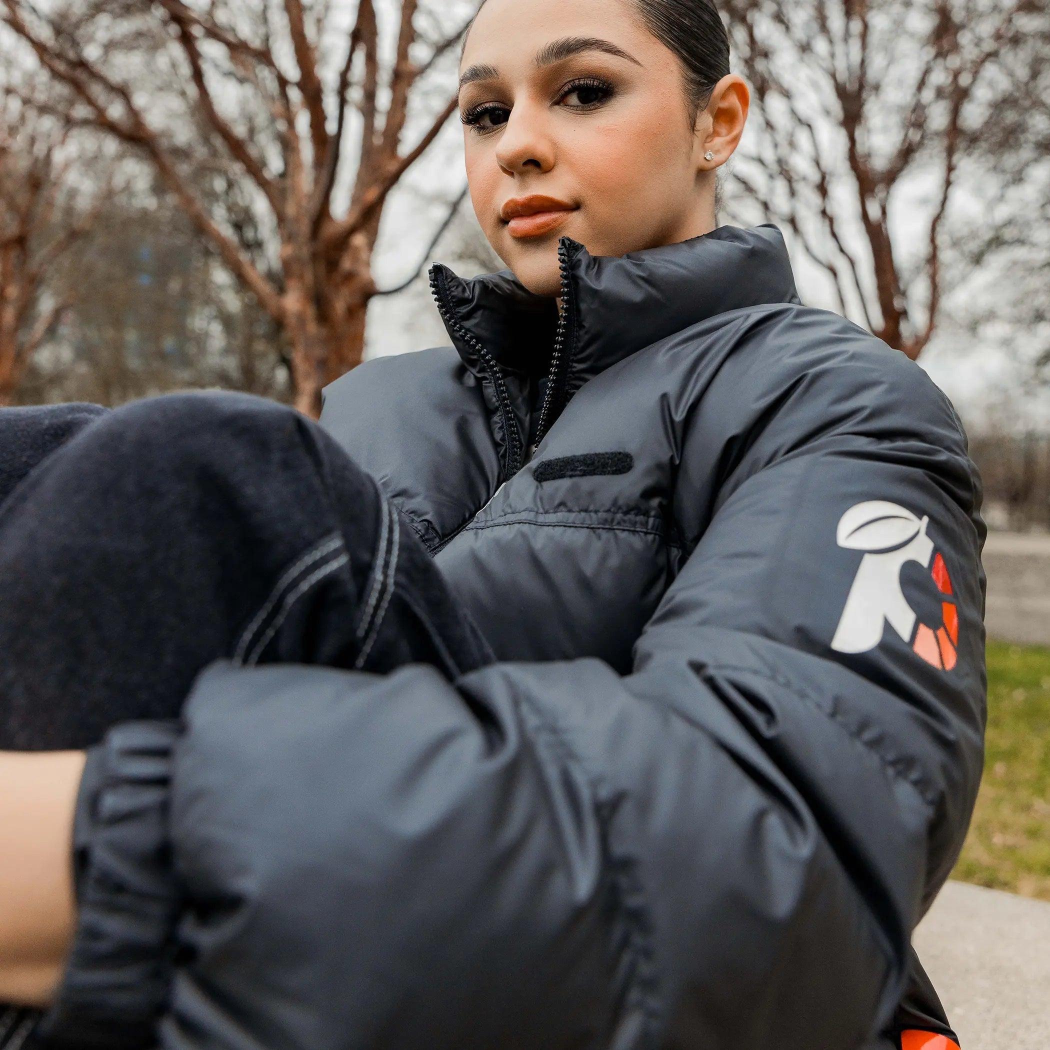 Produce Black Zip Up Puffer Jacket - Image 3