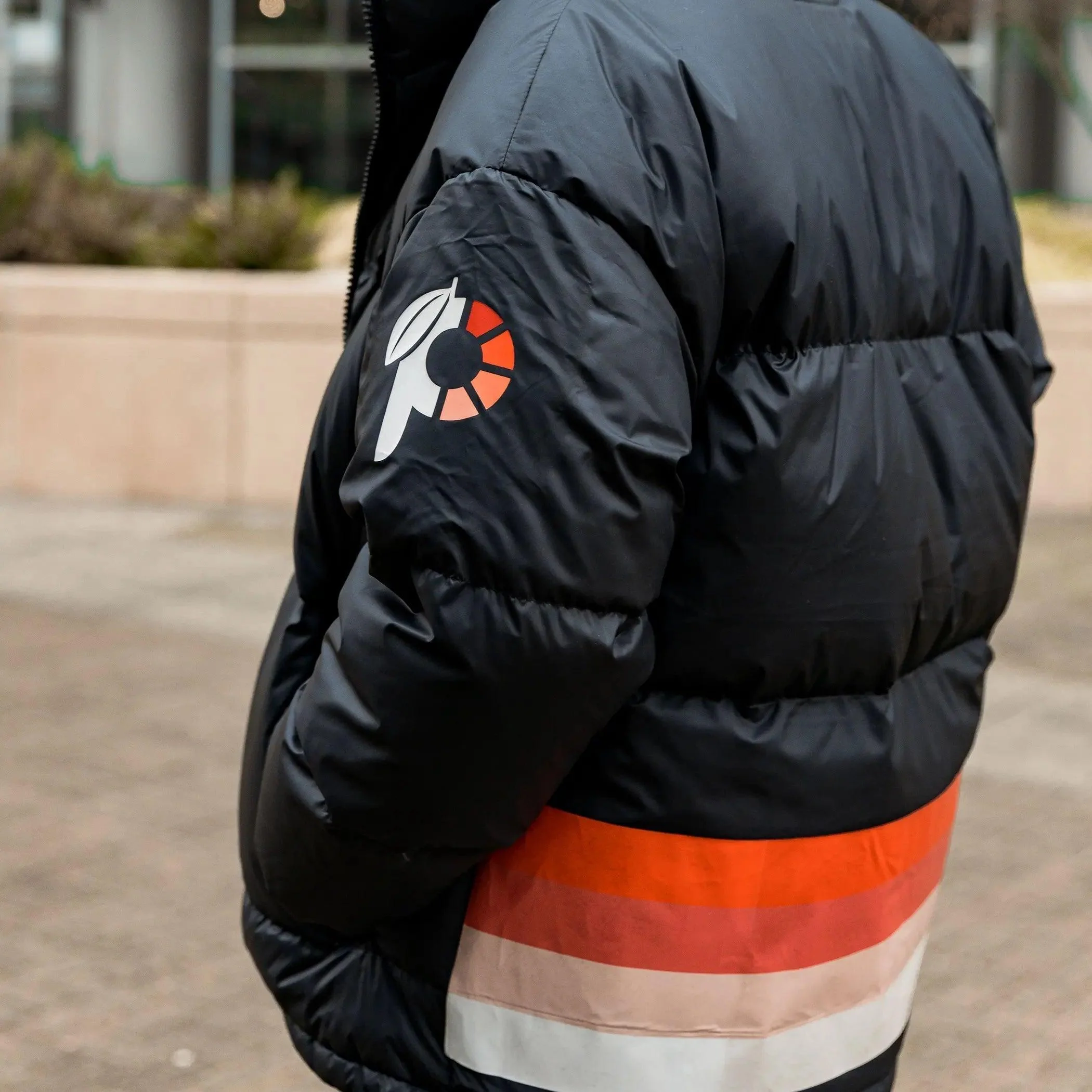 Produce Black Zip Up Puffer Jacket - Image 4