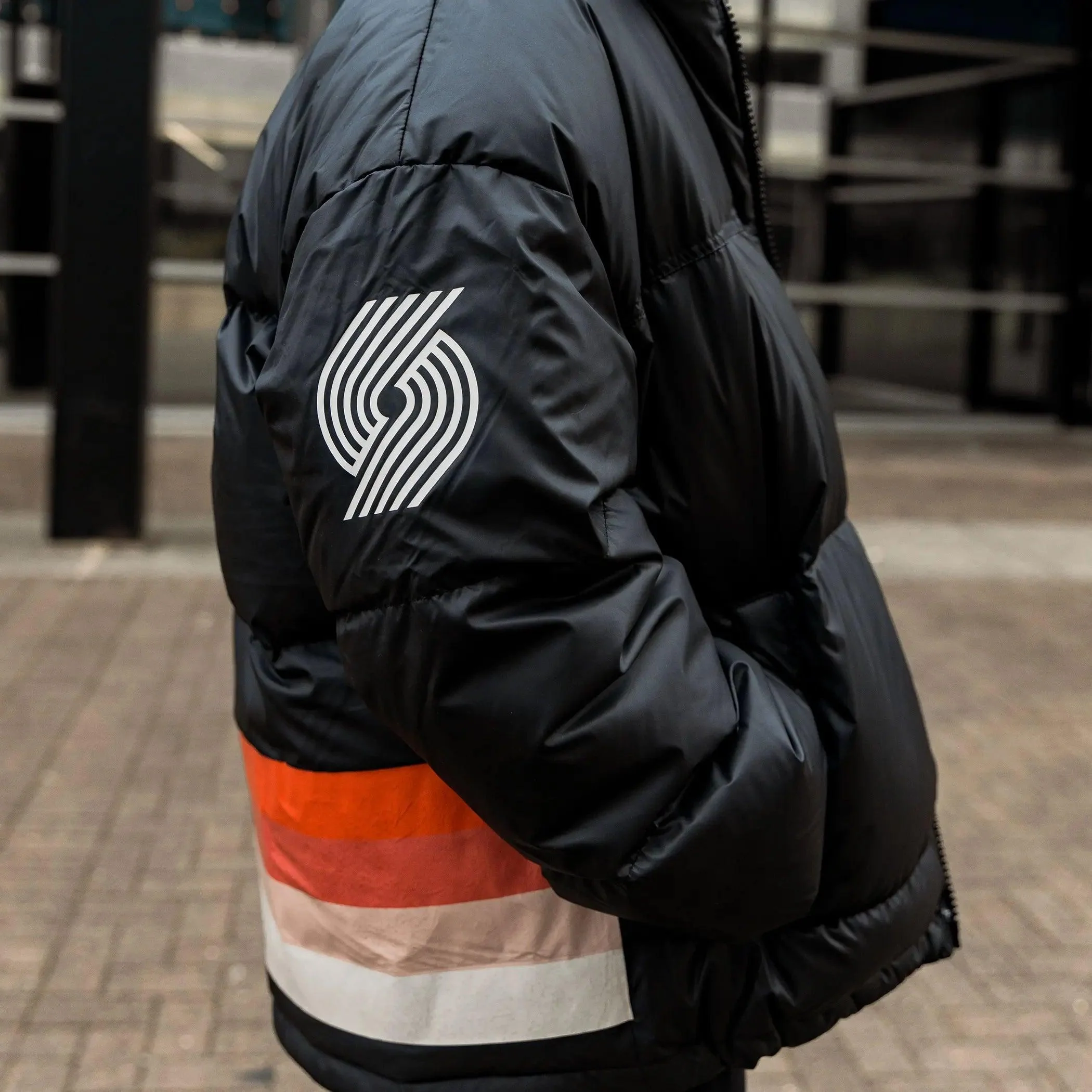 Produce Black Zip Up Puffer Jacket - Image 5