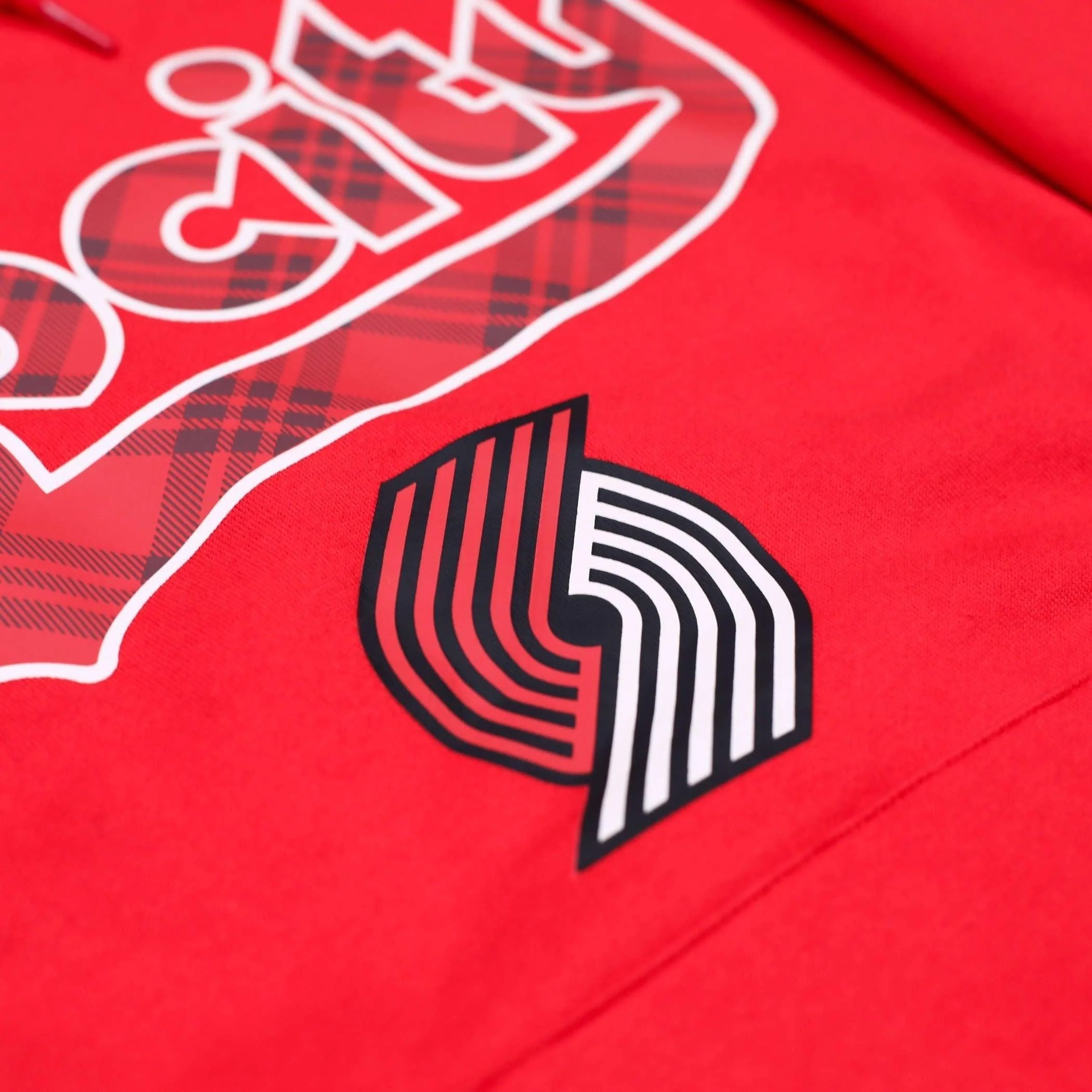 New Era Retro Plaid City Big Hoodie In Red - Image 5