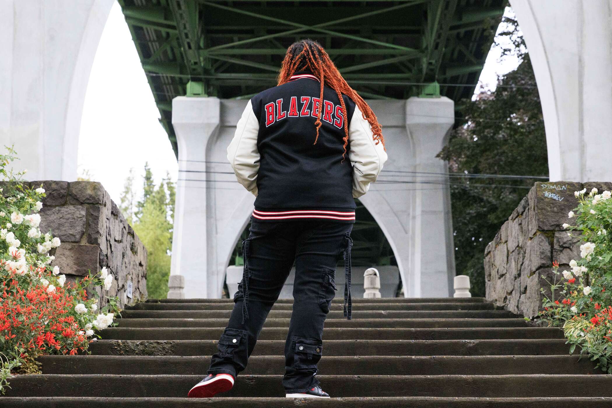 Starter Prospect Retro Varsity Jacket Black Wool Blend With White Leather Sleeves - Image 4