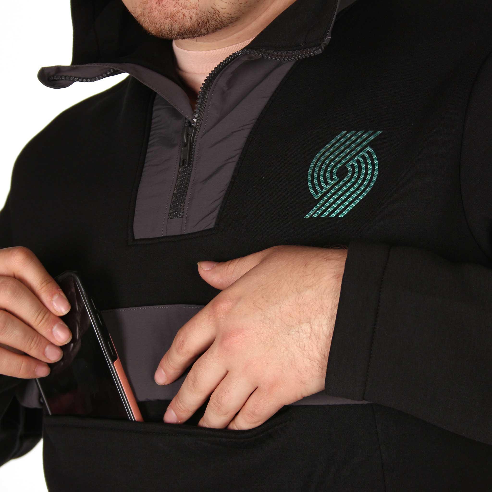 Ruckus Anorak Pullover Black Hoodie - Image 9