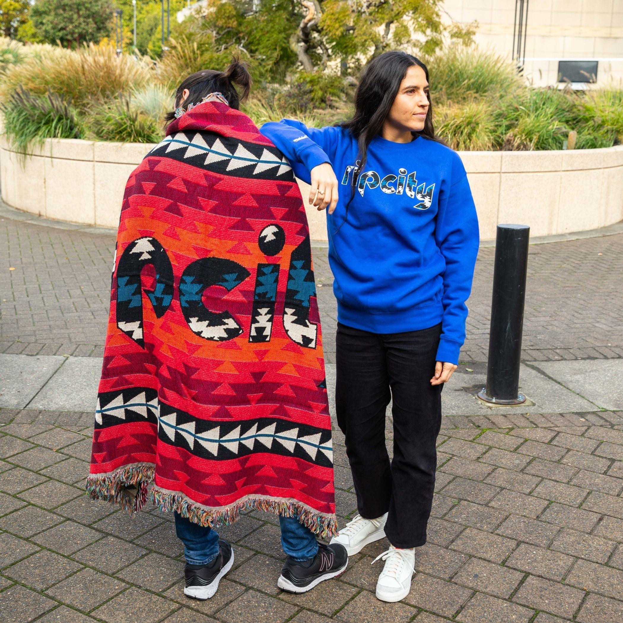 Trail Blazers x Eighth Generation Heritage ripcity Native American Woven Blanket - Image 4