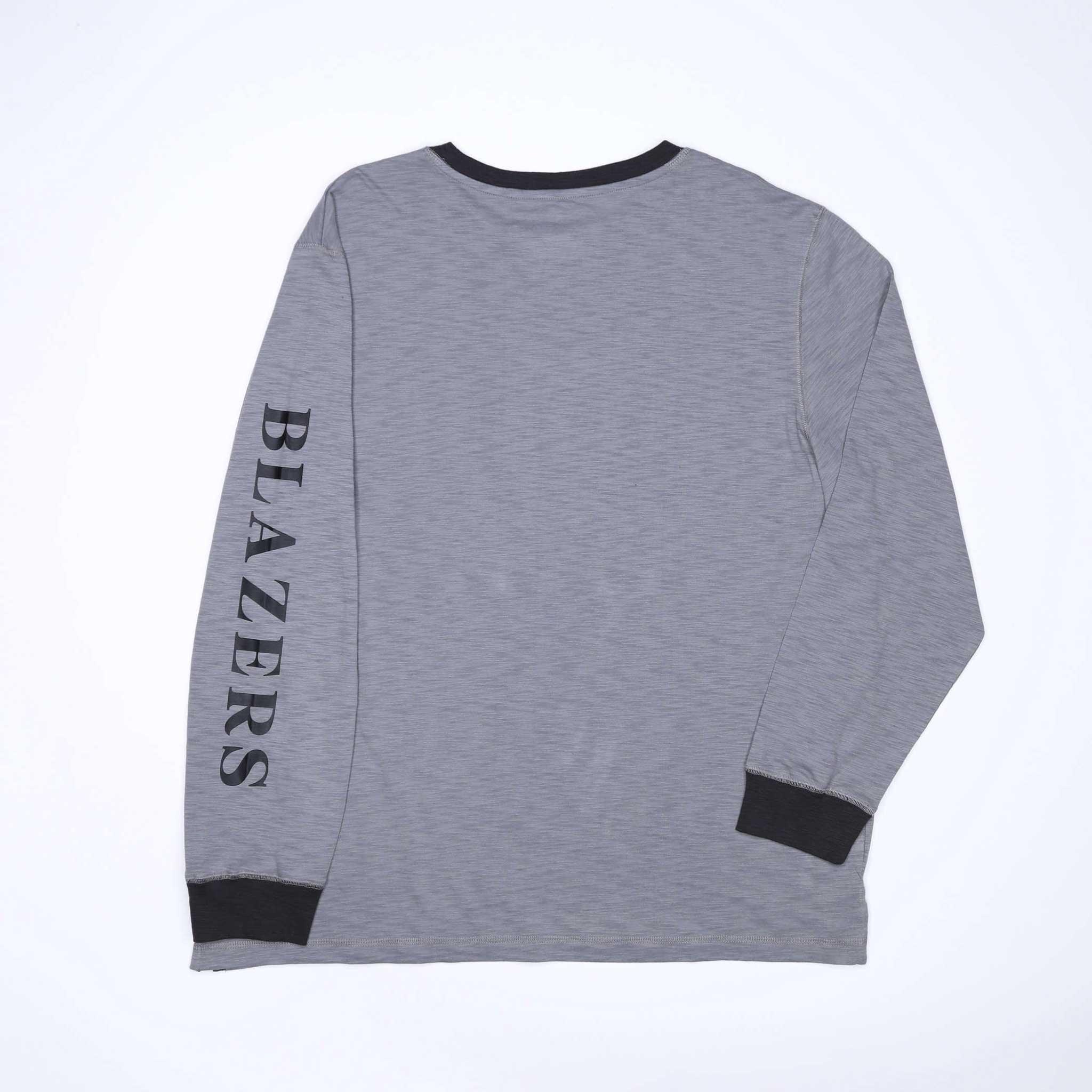 Varsity Slub Long Sleeve Gray Shirt - Image 2