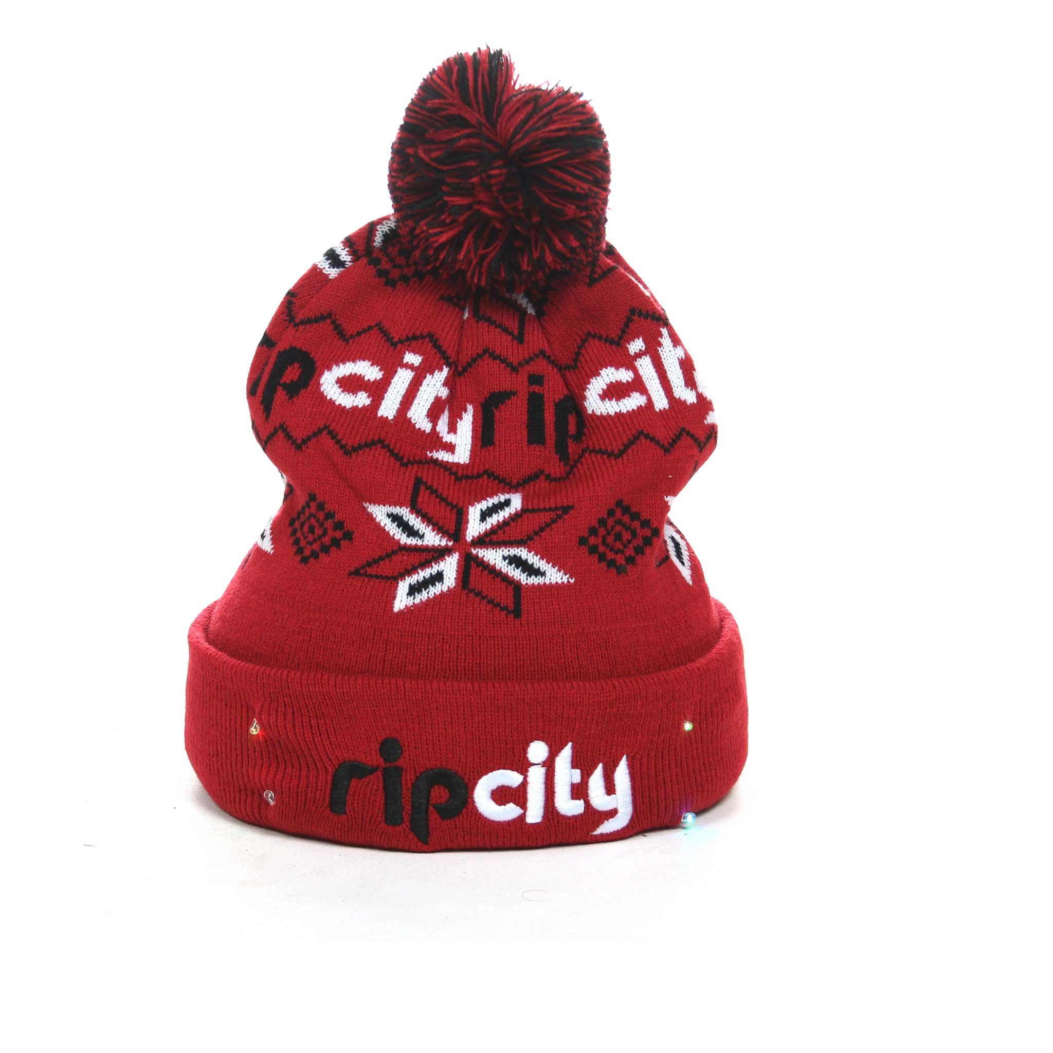 Winter Light Up Red Knit Hat - Image 4