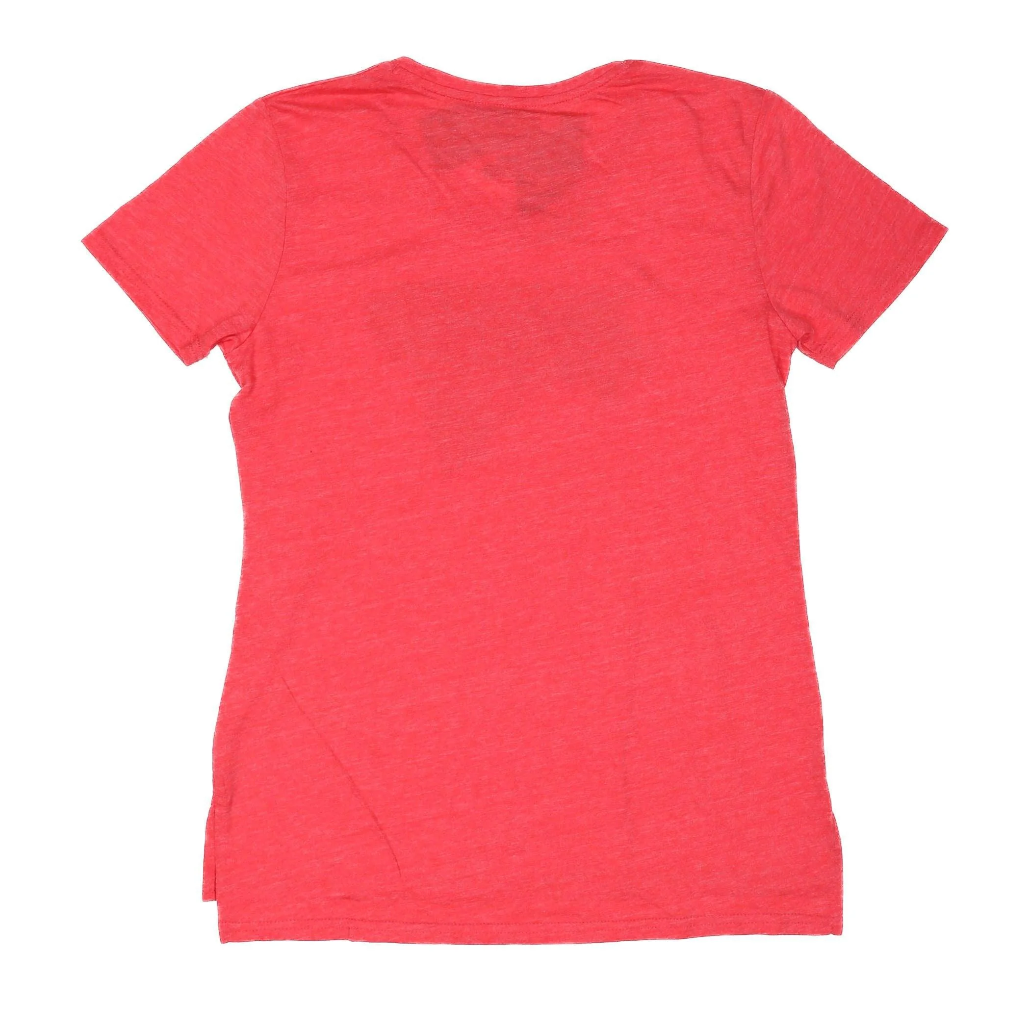 Women's Rounded Collar Buy Back Red T-shirt - Image 3