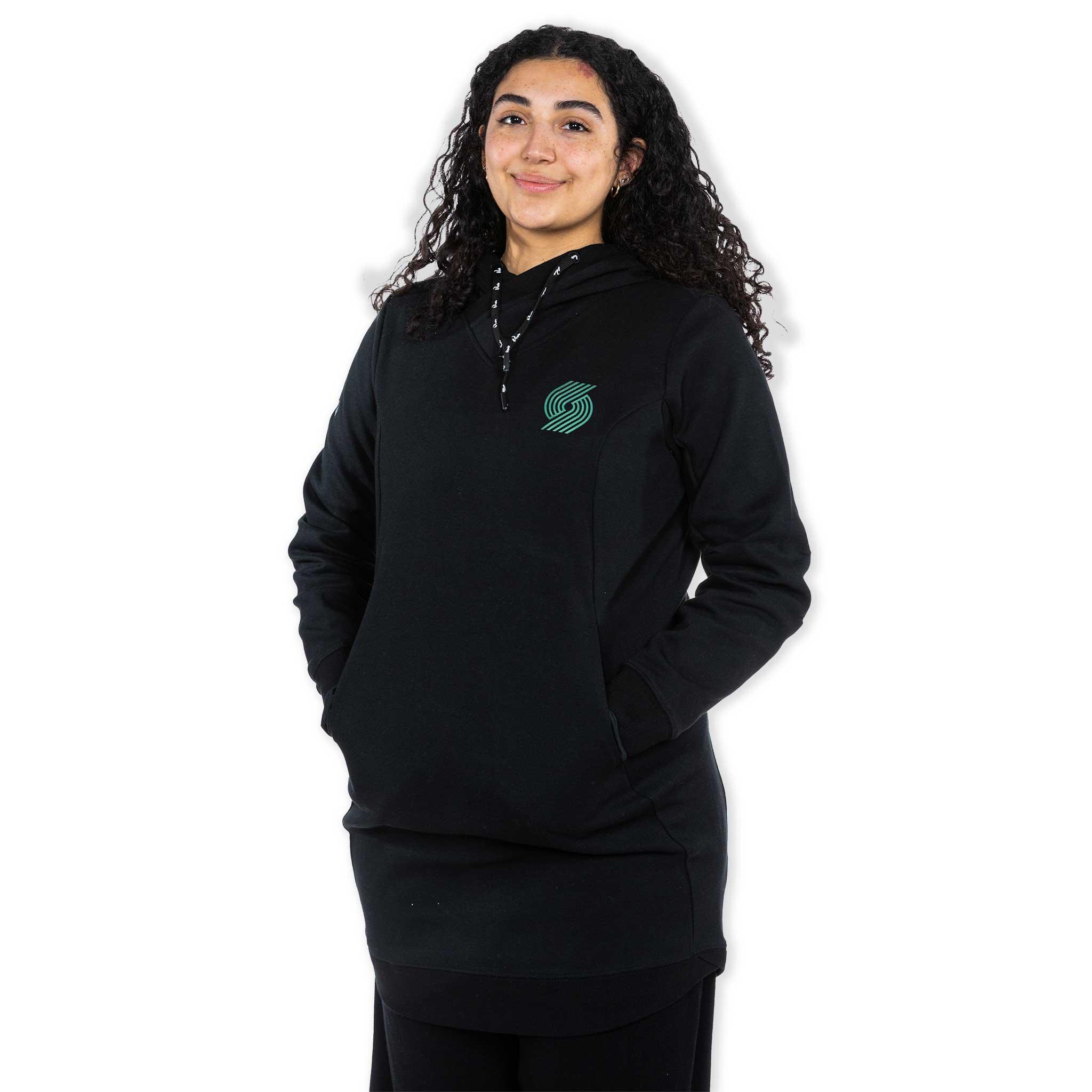 Women's Black Cover Hoodie Dress - Image 6