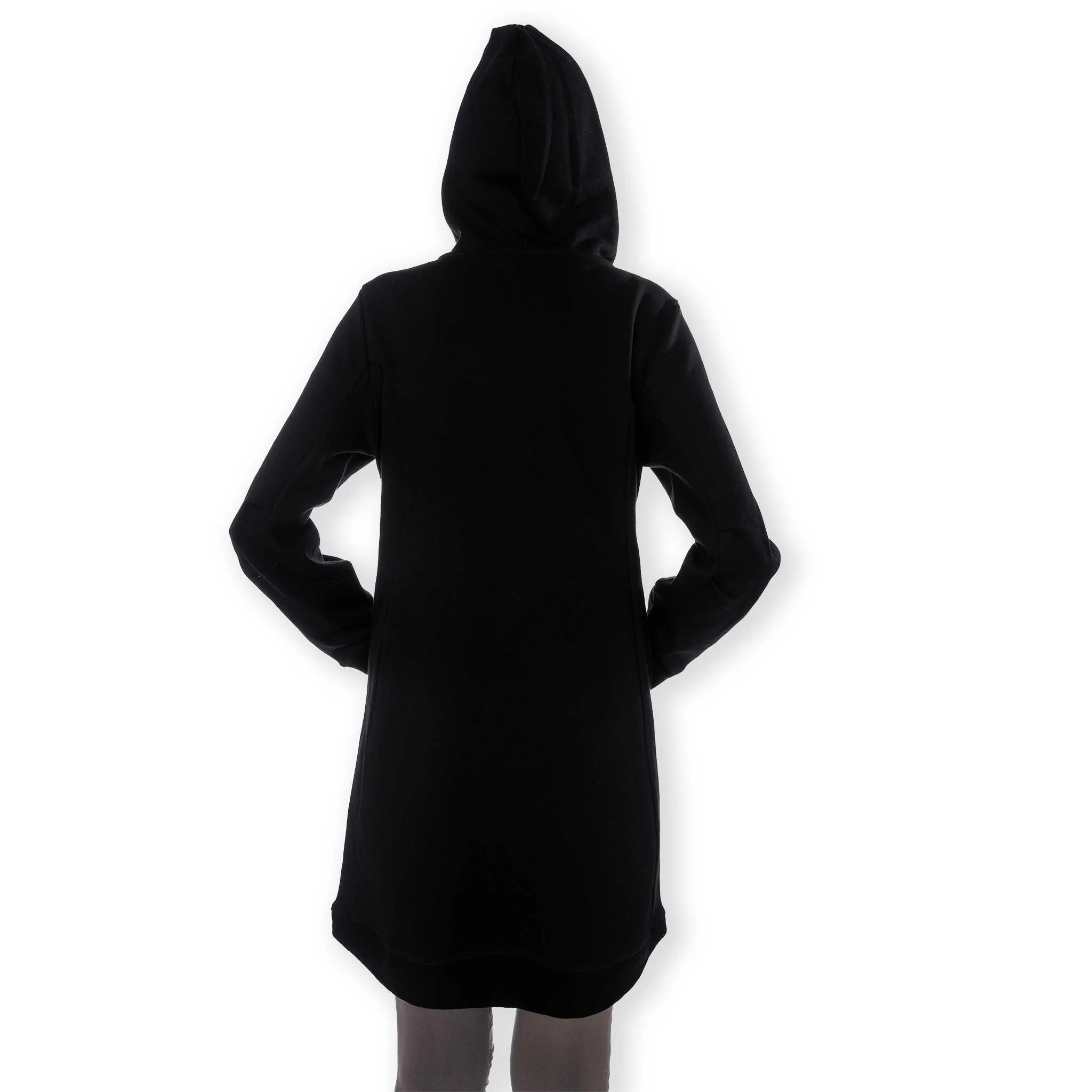 Women's Black Cover Hoodie Dress - Image 8