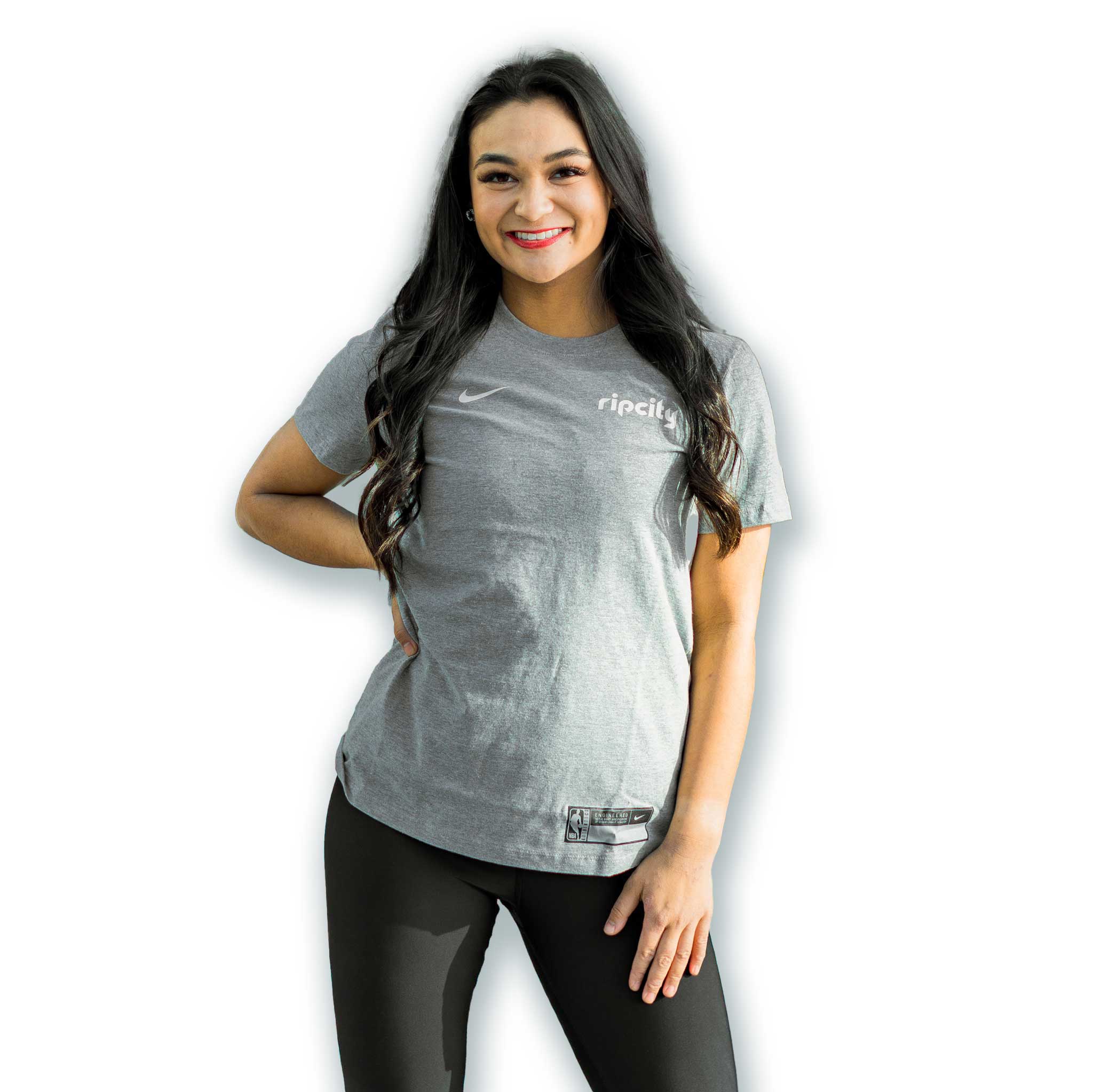 Trail Blazers Nike Women's PDX Rip City Heather Gray Tee - Image 3