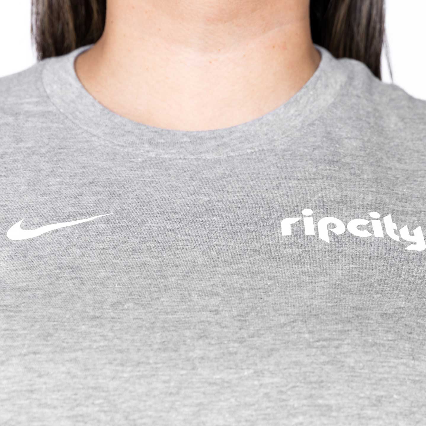 Trail Blazers Nike Women's PDX Rip City Heather Gray Tee - Image 4
