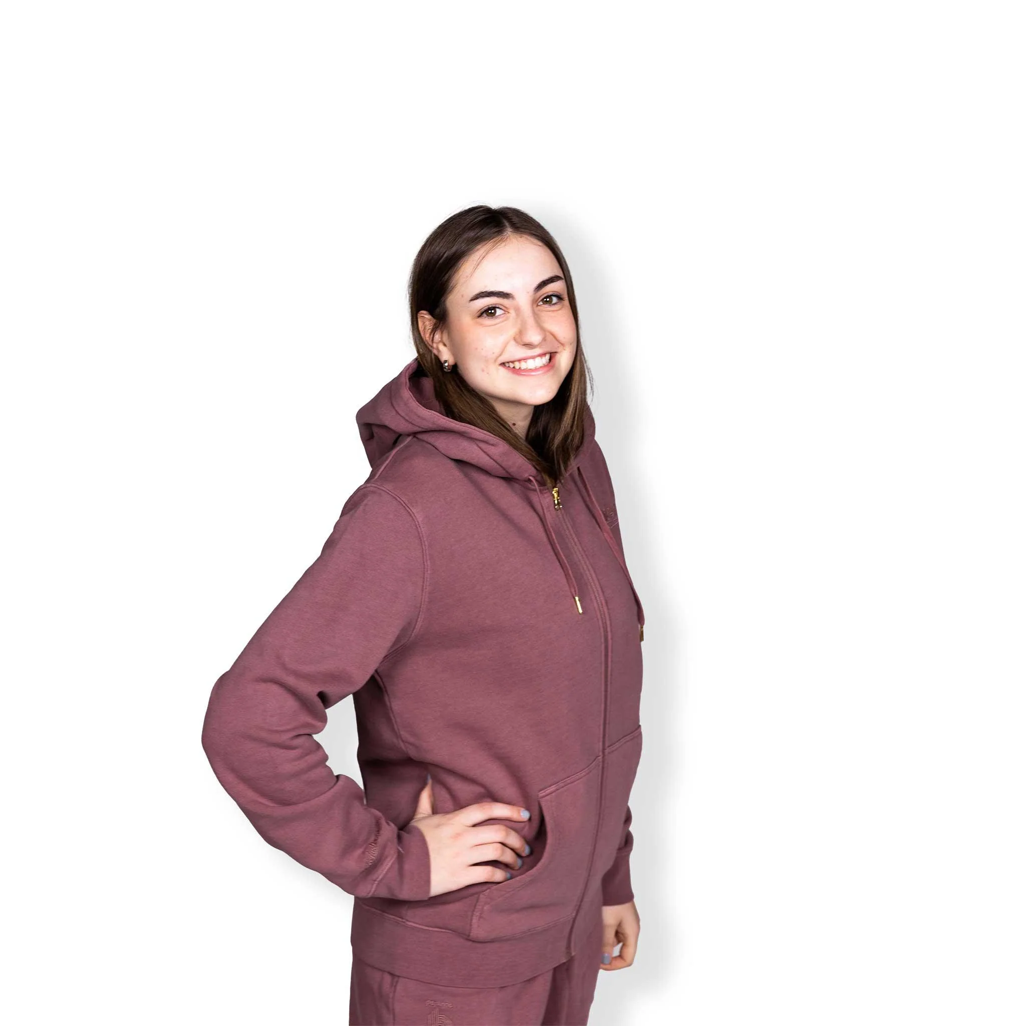 Mitchell & Ness Women's Brown Cotton Terra Full Zip Hoodie - Image 6