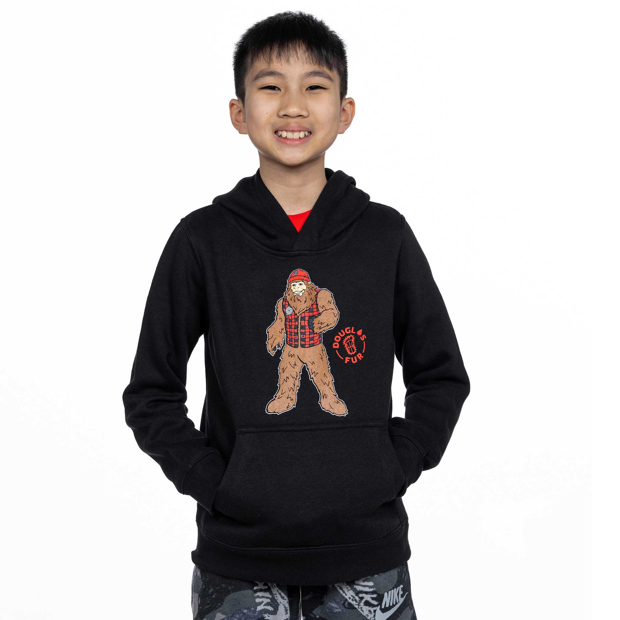 Portland Trail Blazers Youth Douglas Fur Mascot Black Hoodie - Image 3