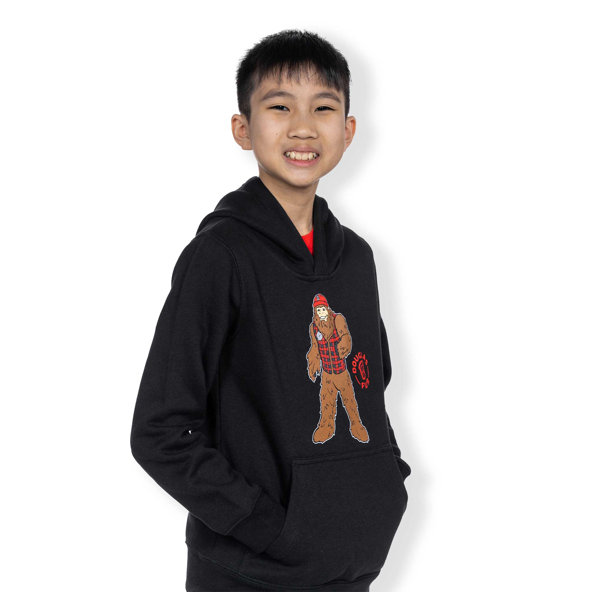 Portland Trail Blazers Youth Douglas Fur Mascot Black Hoodie - Image 6