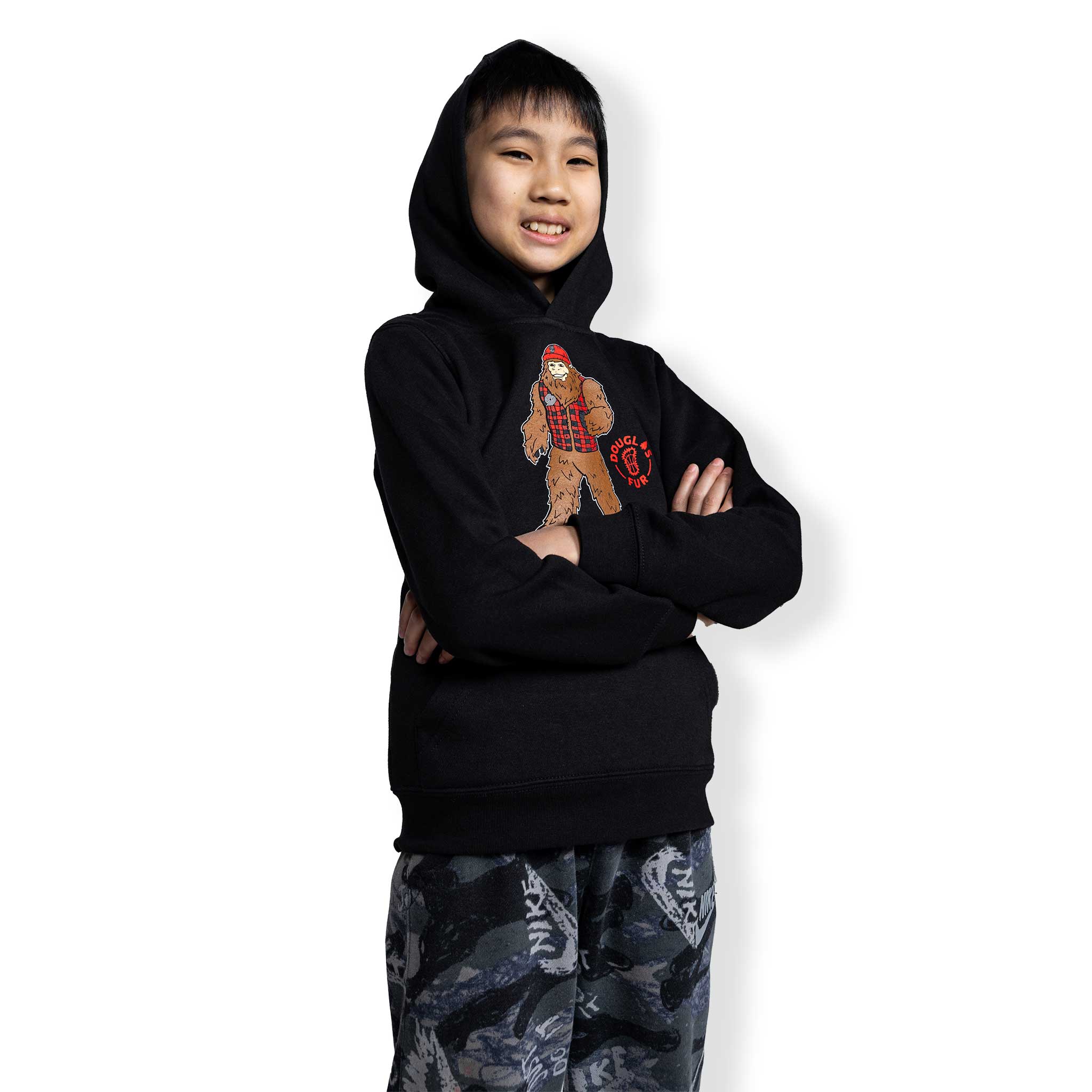 Portland Trail Blazers Youth Douglas Fur Mascot Black Hoodie - Image 9
