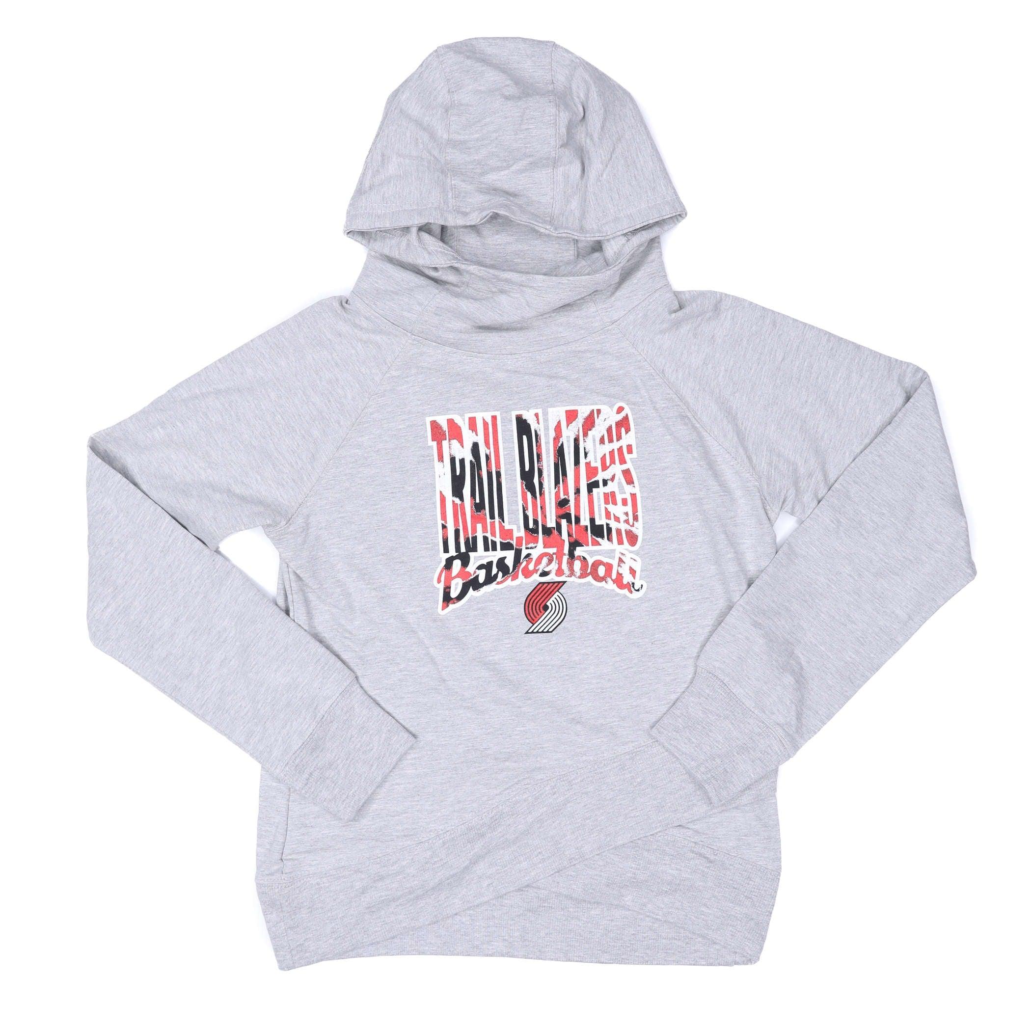 Gray Youth Funky Fan Funnel Neck Hoodie For Girls
