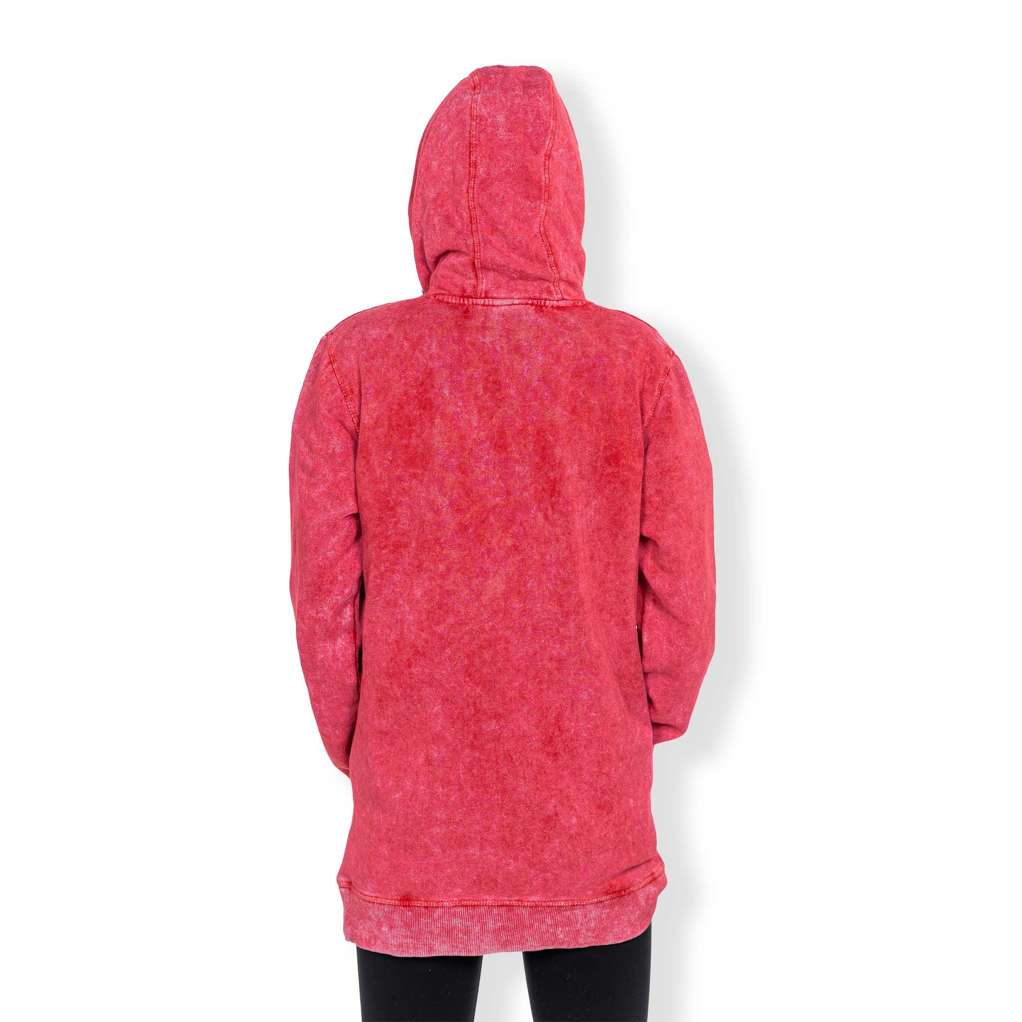 Youth Mineral Wash Back-to-Back Red Hoodie - Image 6