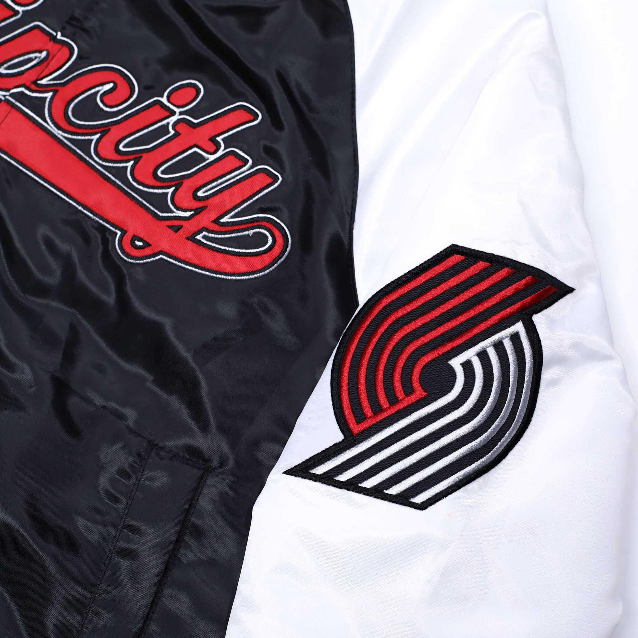 Starter Ripcity Youth Color Block Black, Red & White Varsity Jacket - Image 10