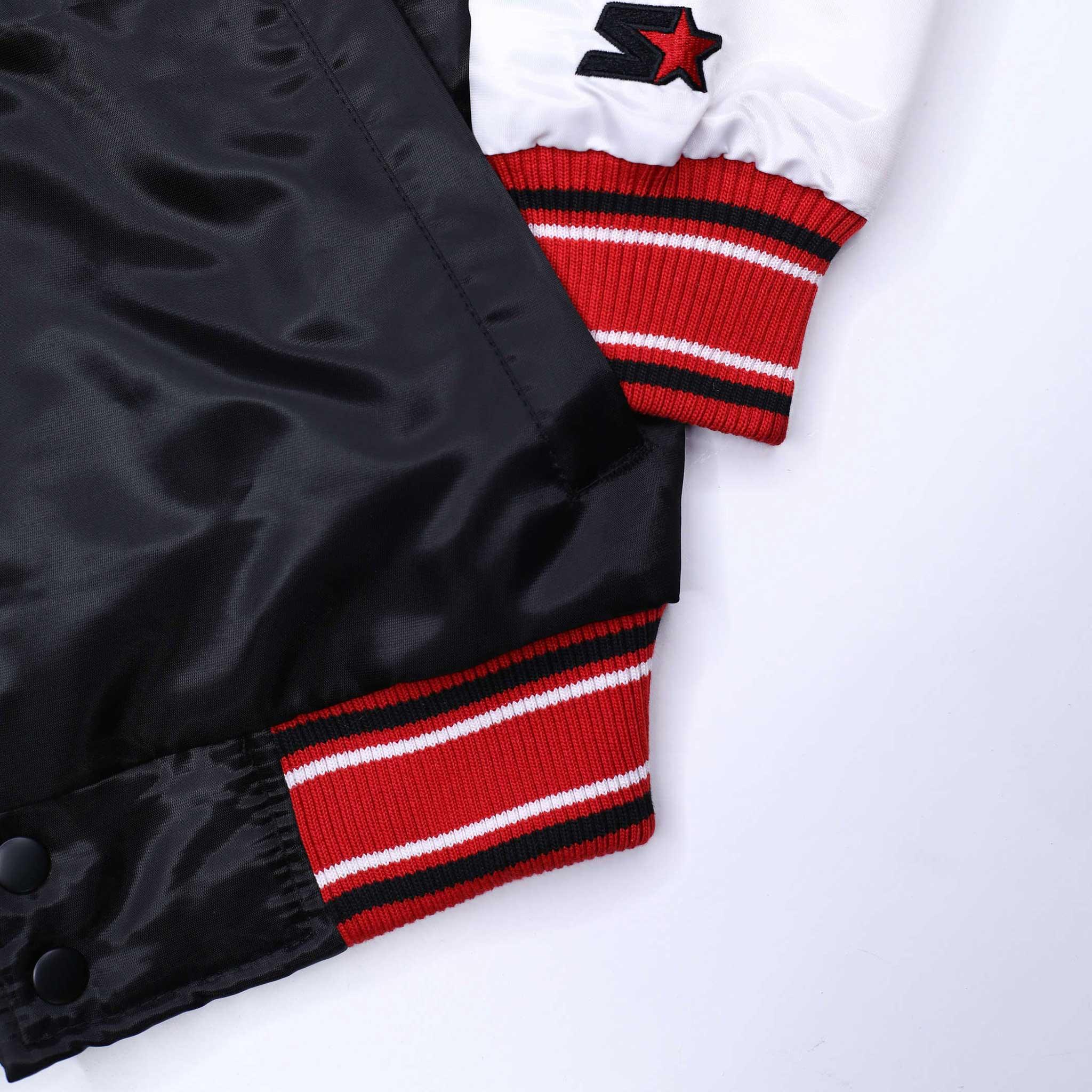 Starter Ripcity Youth Color Block Black, Red & White Varsity Jacket - Image 11