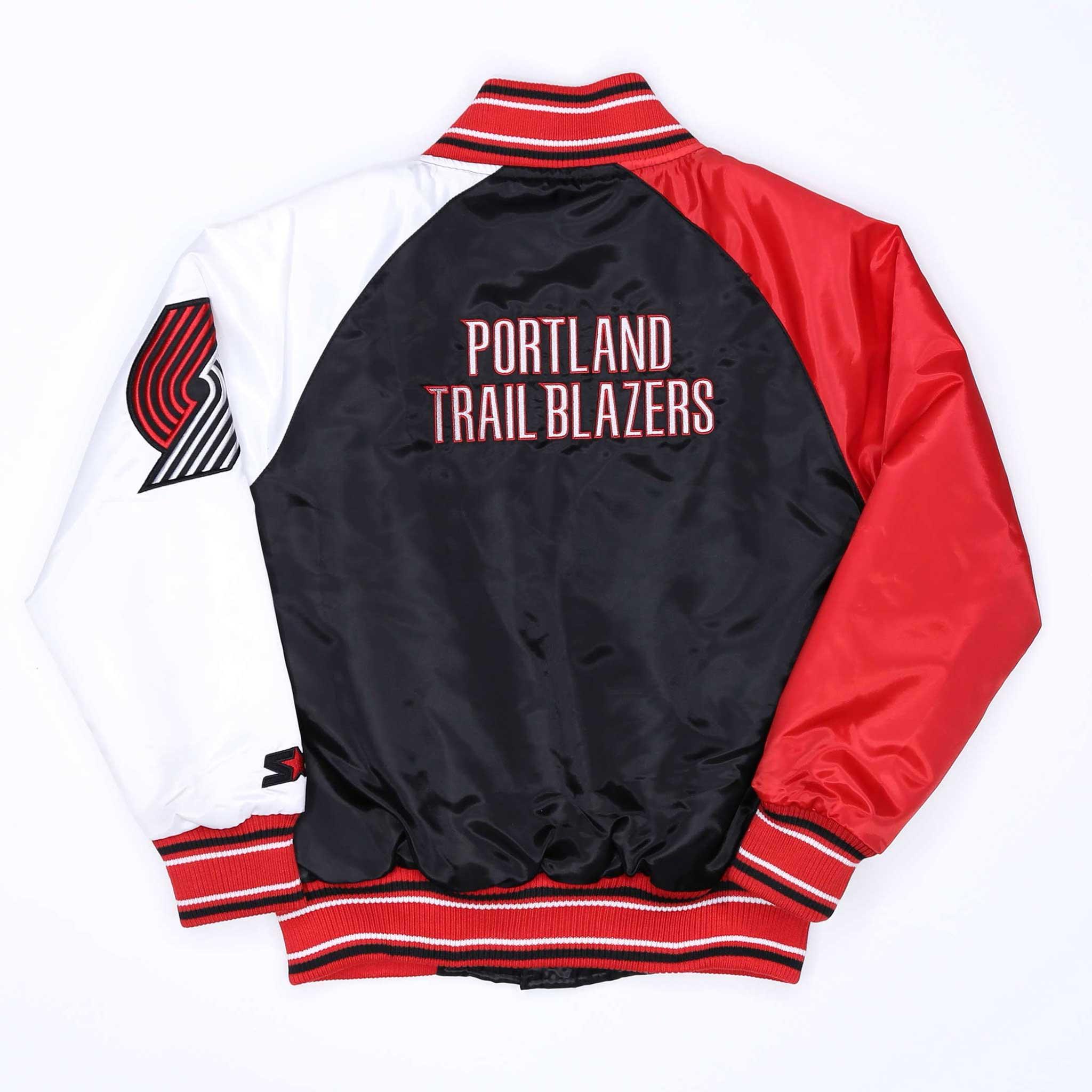 Starter Ripcity Youth Color Block Black, Red & White Varsity Jacket - Image 2