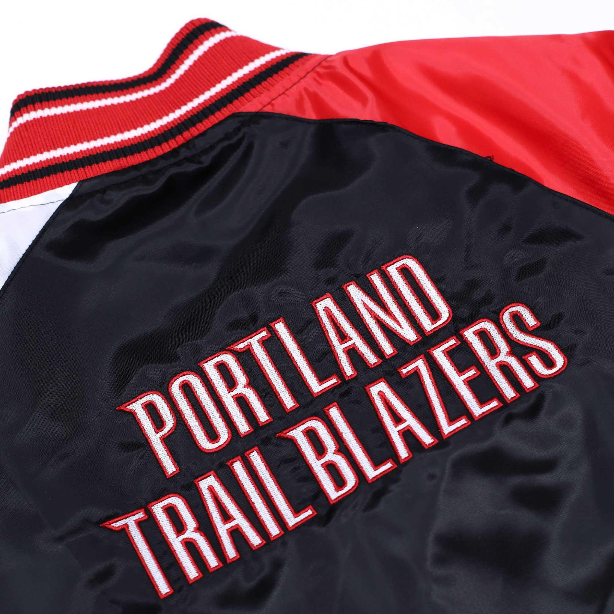 Starter Ripcity Youth Color Block Black, Red & White Varsity Jacket - Image 4