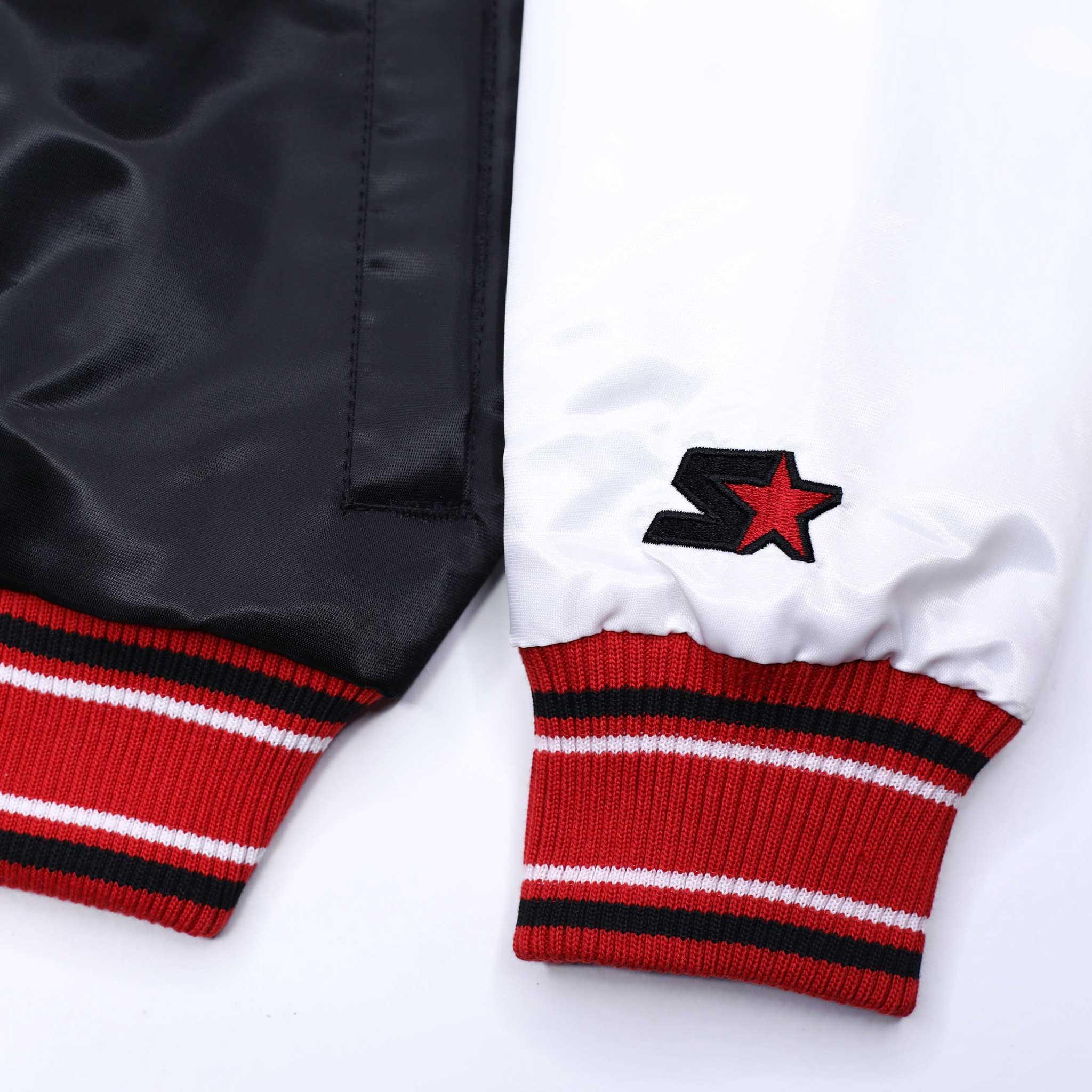 Starter Ripcity Youth Color Block Black, Red & White Varsity Jacket - Image 5